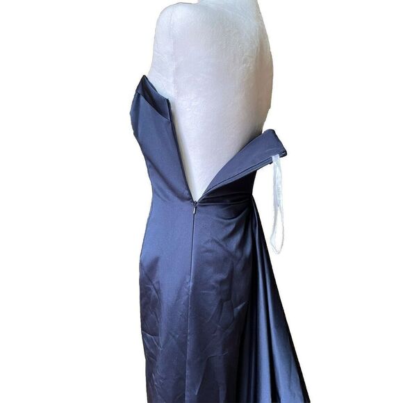 David’s Bridal Dress Navy Blue Strapless Long Formal women’s Size 2 - Picture 3 of 6
